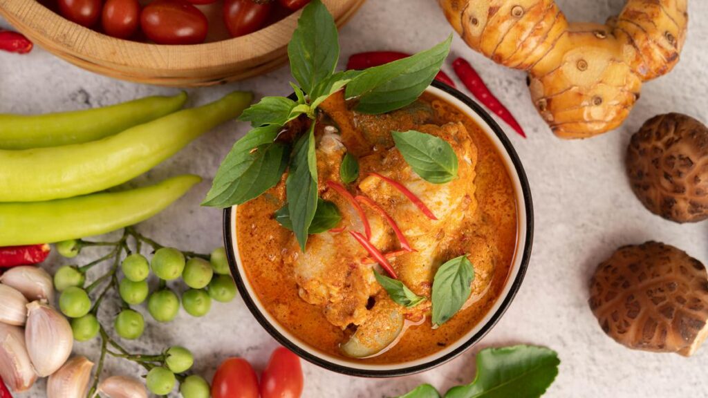 Resep dan rempah -rempah kari ayam tahu, kombinasi rempah -rempah kepulauan dan jejak India