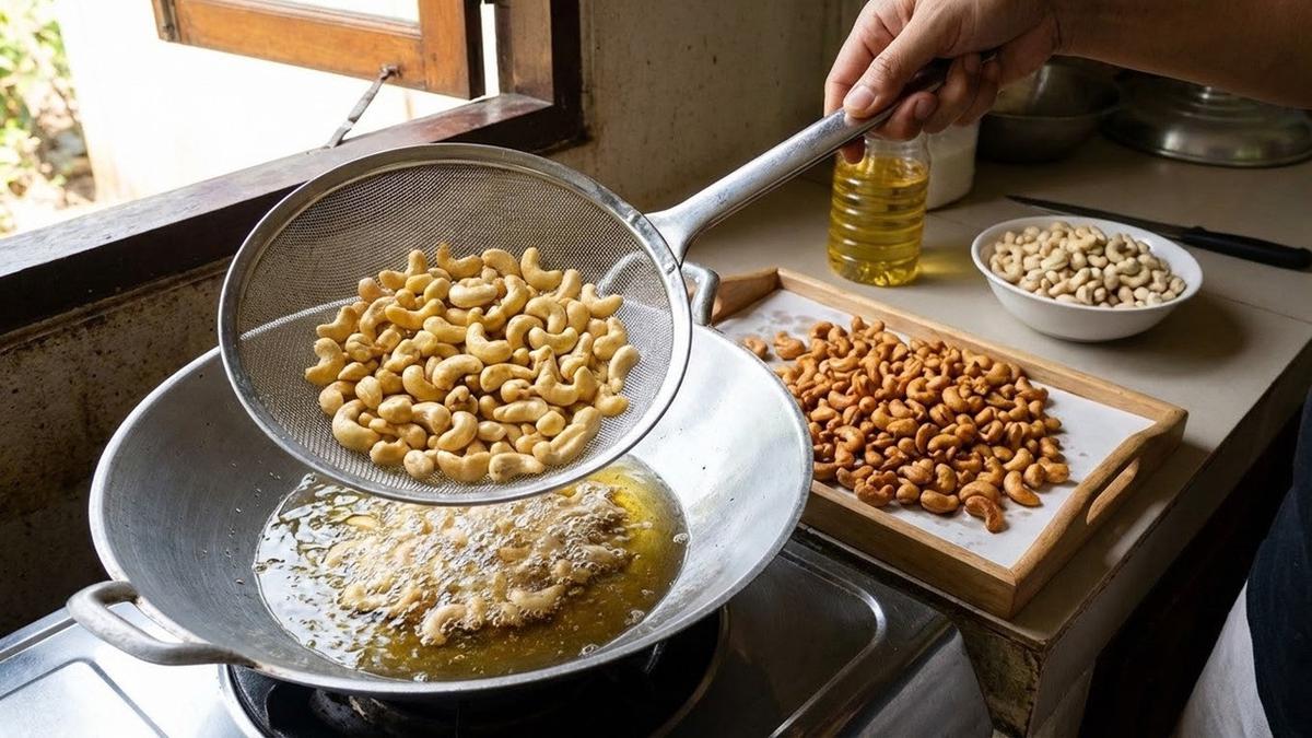 Cara menggoreng kacang mete yang tahan lama dan tidak pahit, renyah berbulan-bulan