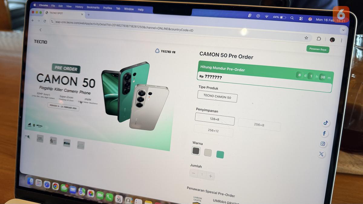 Pre-order Tecno Camon 50 Dimulai, Ponsel Kamera Flagship Killer Siap Masuk Indonesia